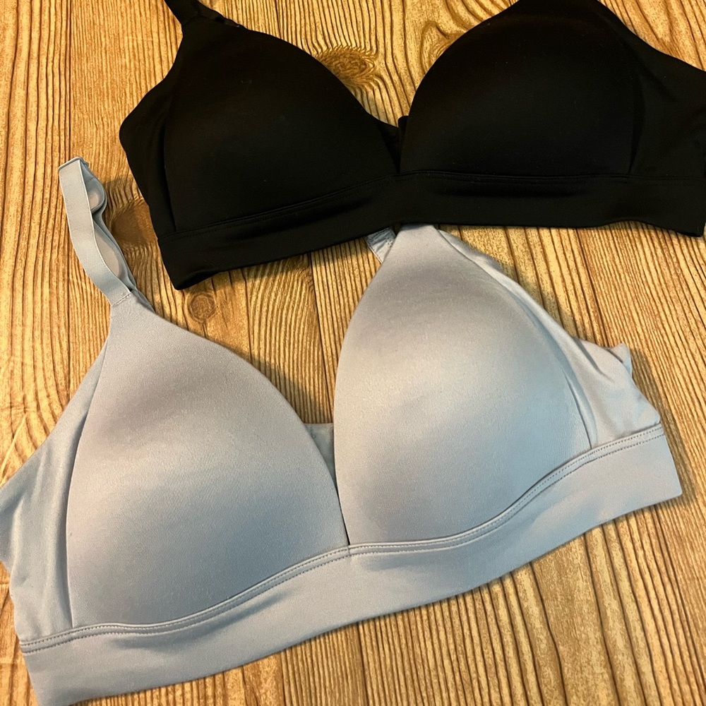 Auden Light Gray & Black Wireless Everyday Bras Duo